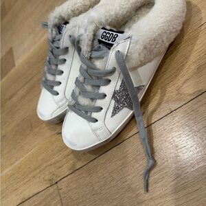 Golden goose INSPIRED slip on sneakers with fur
